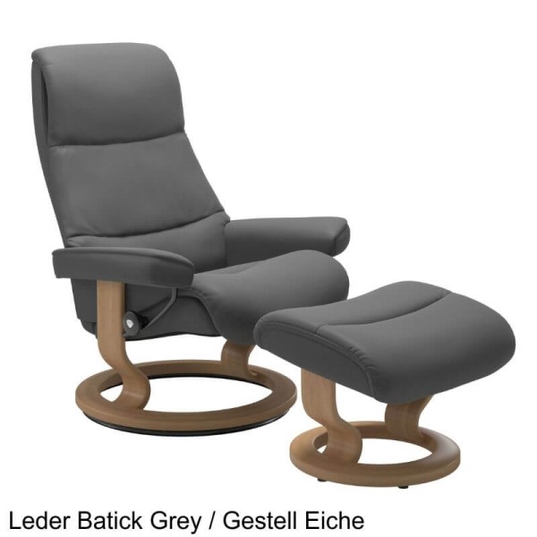 Stressless Sessel View Classic in Leder mit Hocker